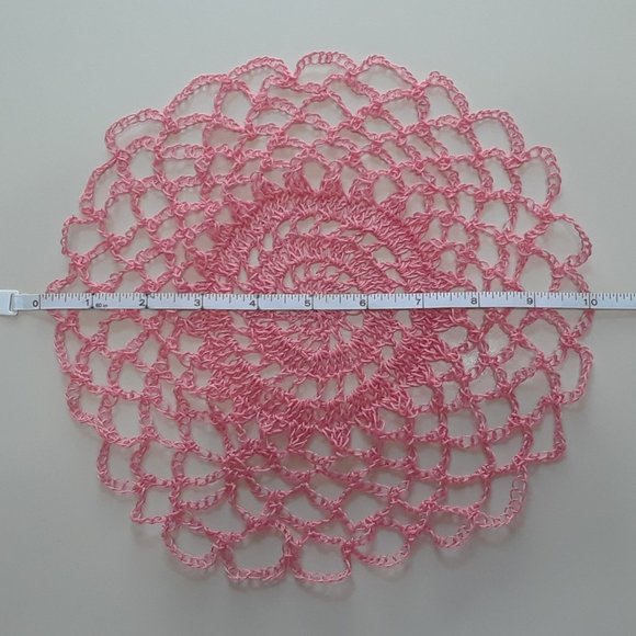 Detailed Handmade Coral Crochet Doily 10" - Picture 6 of 6